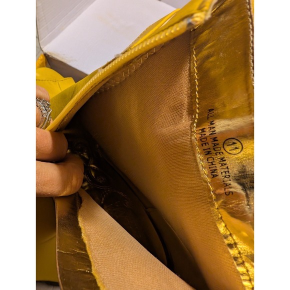 Talk chunky heel boots yellow size 11 - Picture 4 of 5